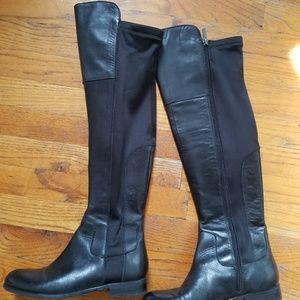 Franco Sarto black leather thigh high boots